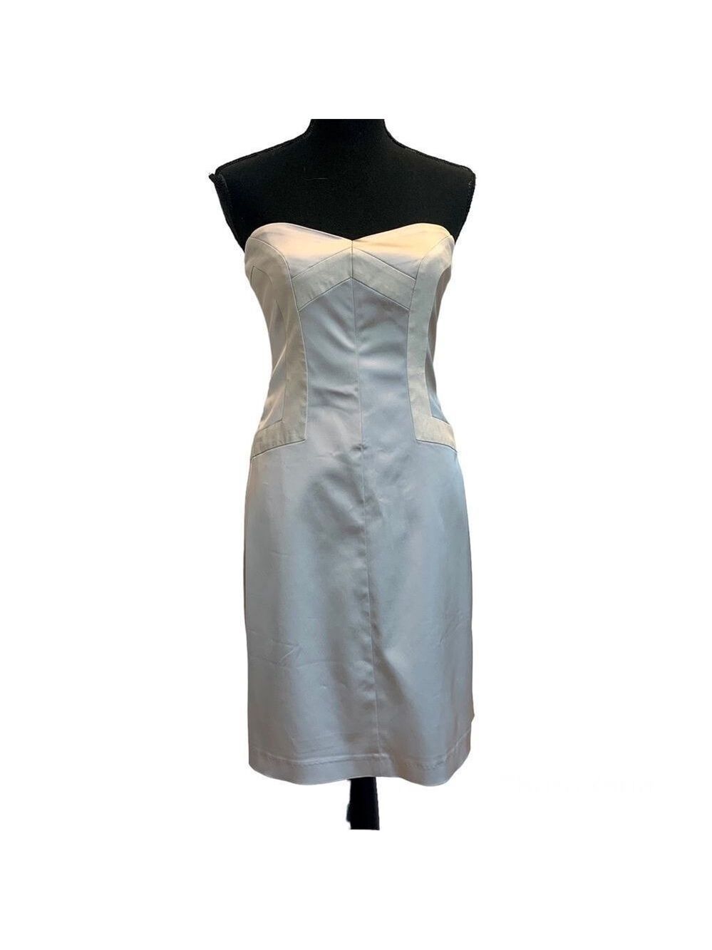 REISS Satin Grey Strapless mini Dress Size 10 formal